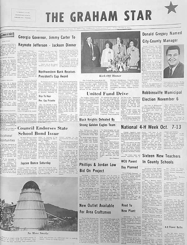 The Graham Star's front page from 50 years ago (Oct. 5, 1973).