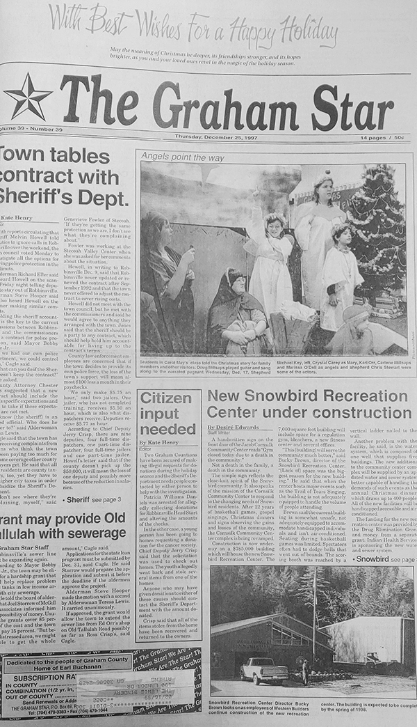 The Graham Star's front page from 25 years ago (Dec. 25, 1997).