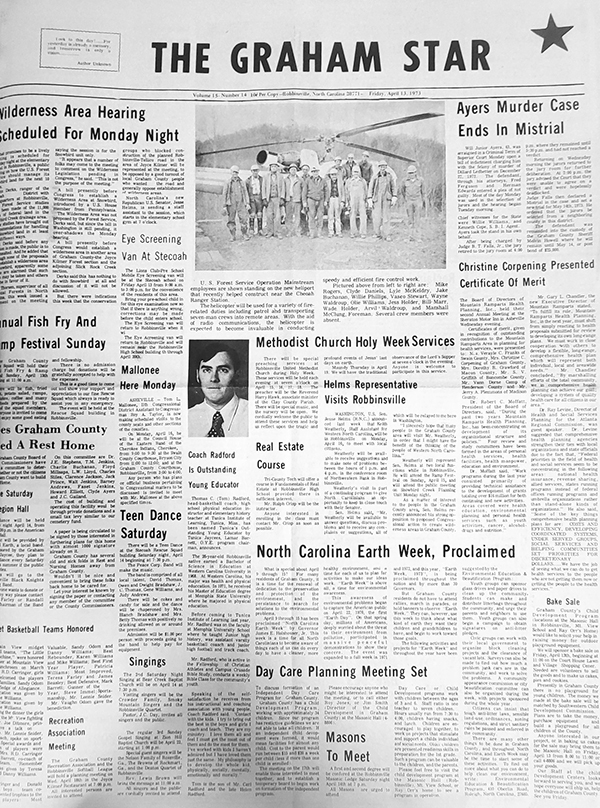 The Graham Star’s front page from 50 years ago (April 13, 1973).