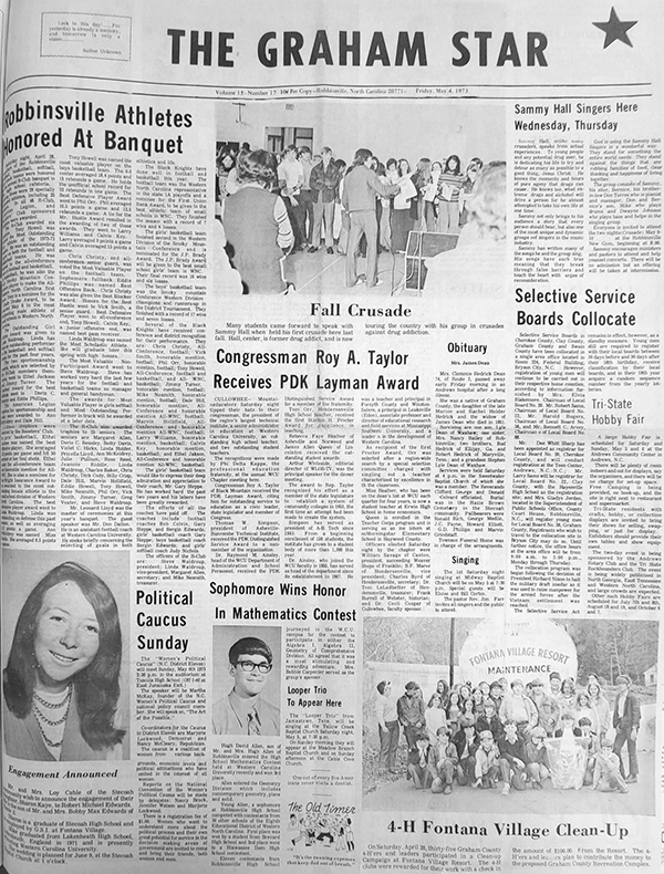 The Graham Star’s front page from 50 years ago (May 4, 1973).