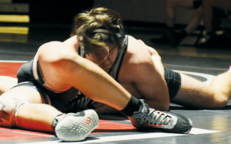 Kyler Branham’s third-period pin over Levi Early set off a chain of victories for  Robbinsville on Dec. 28, helping the Knights conquer the Black Bears.