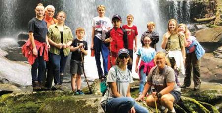 Members of the Graham County 4-H Club have had a busy summer, hiking to various waterfalls in the area, including Falls Branch on the Cherohala Skyway.