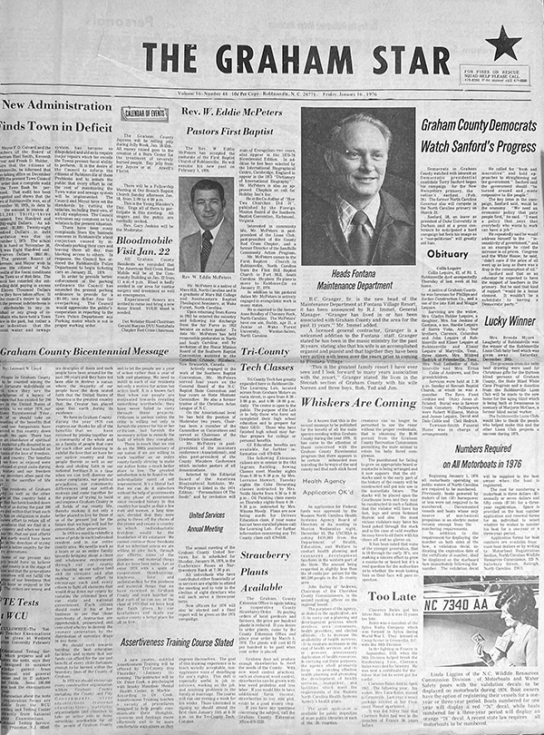 The Star's front page from 49 years ago: Jan. 16, 1976.