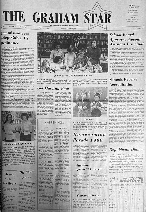 The Star’s front page from 45 years ago: Oct. 9, 1980.