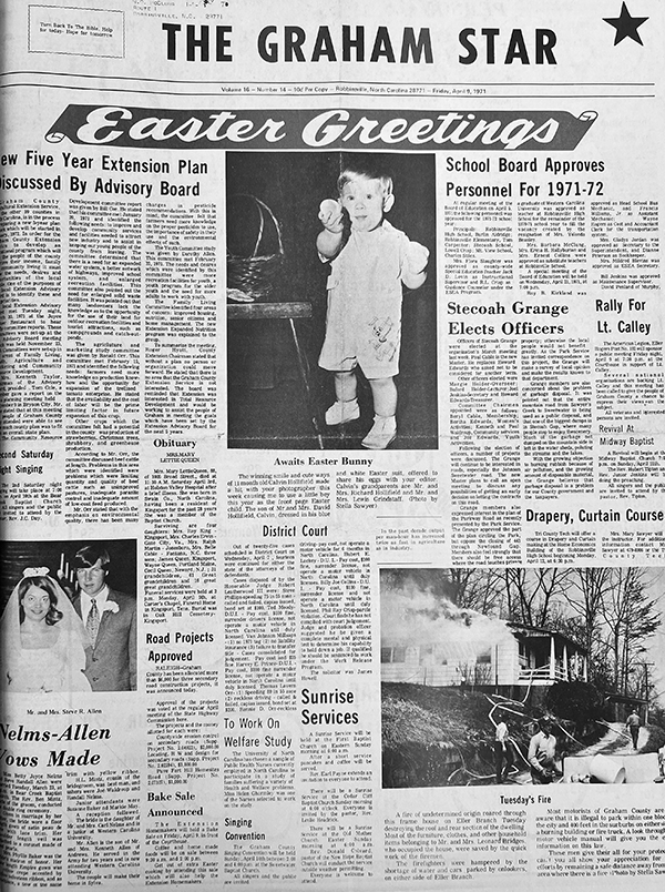 The Star's front page from 55 years ago: April 9, 1971.