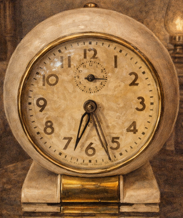 This clock provides a callback to the writer’s childhood with “Baby Ben.”