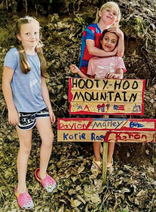 The "Hooty Hoo Mountain" kids. From left are Marley Carpenter, Bella Carpenter and Daylon Anderson.
