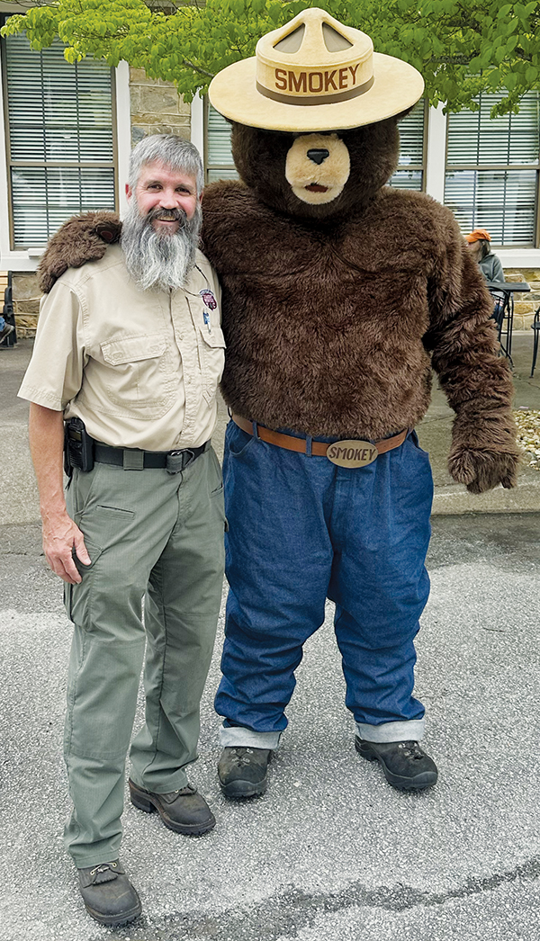 N.C. Forest Service Ranger Frank Cline and Smokey the Bear were on-hand for Saturday's SpringFest.