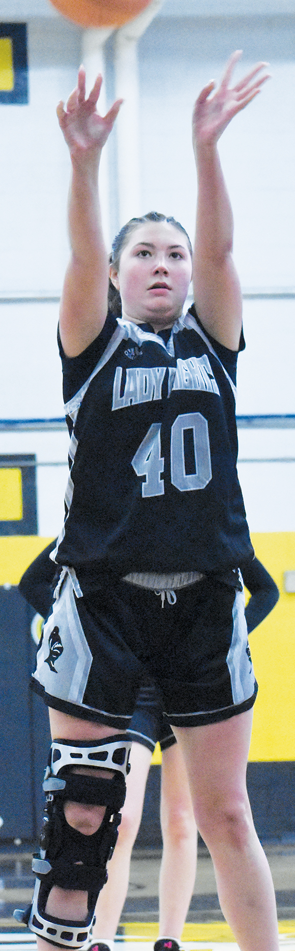 Bella Coats shoots a foul shot during Feb. 12's junior varsity game at Murphy.