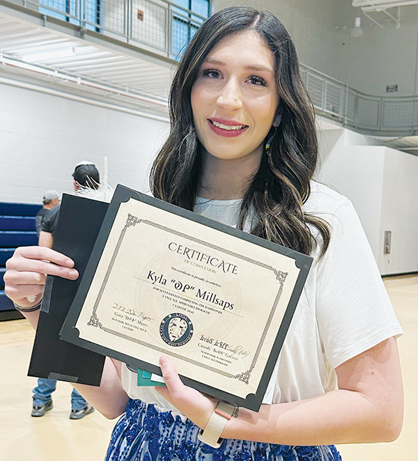 Snowbird resident Kyla "Kali" Millsaps was honored with the Speaker's Council Award at Sept. 25's Cherokee Language learners graduation exercise.