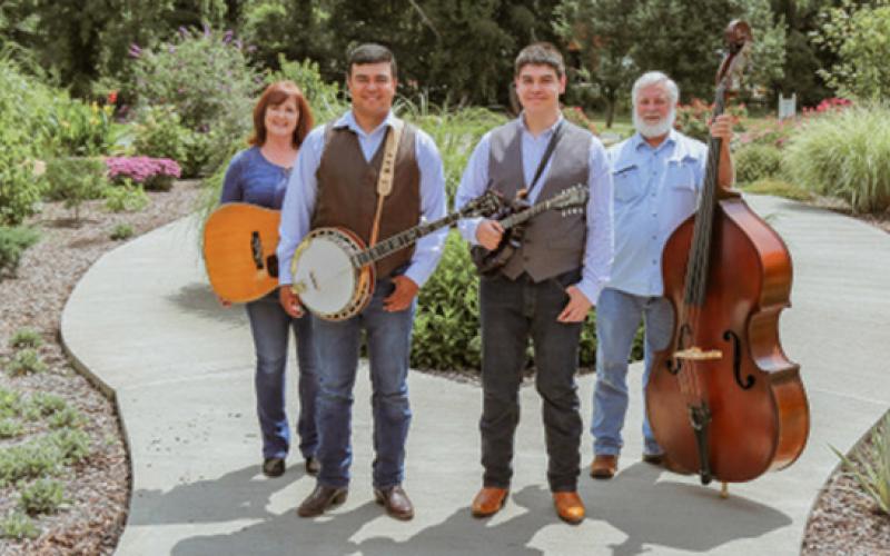 The Jones Brothers will be performing at the John C. Campbell Folk School in Brasstown on Friday, Sept. 27. Pictured from left are Betsy Blankenship, Johnathan and Joshua Jones, Larry Garrett.