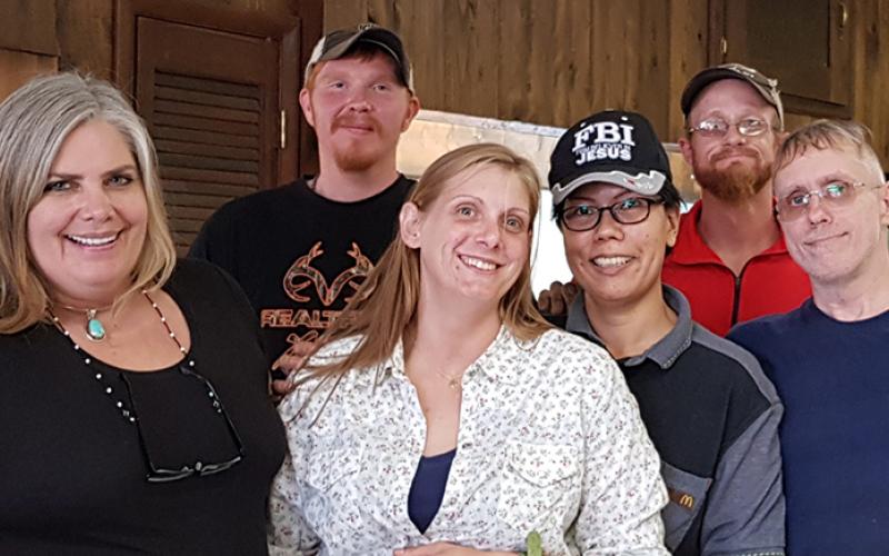 Kristie Sluder (far left) poses with her friends at the new Hope Counseling &amp; Recovery Center in Robbinsville.