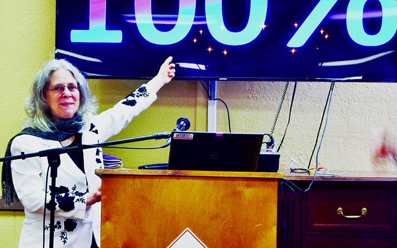 Dr. Debbie Denise Reece is hopeful of a 100 percent response to the upcoming 2020 census, as demonstrated by her speech at the GREAT meeting Nov. 14. Photo by Art Miller/amiller@grahamstar.com