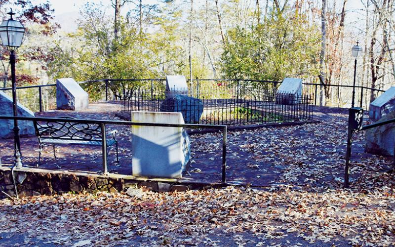 Junaluska is buried in the center of this memorial, which overlooks Robbinsville. Photo by Art Miller/amiller@grahamstar.com