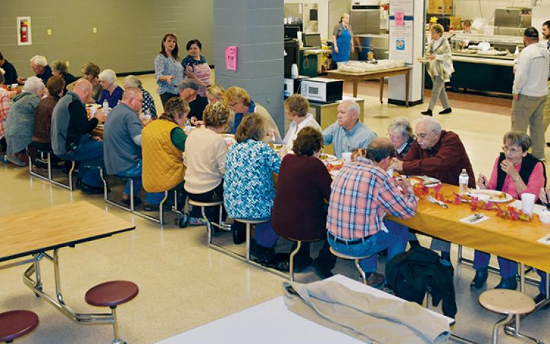 Robbinsville High School honored retired Graham County teachers with a special Thanksgiving lunch Nov. 21. Photo by Art Miller/amiller@grahamstar.com