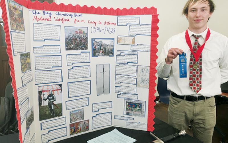 Justin Stewart won the Individual Exhibit category at the recent National History Day Competition at Western Carolina University.