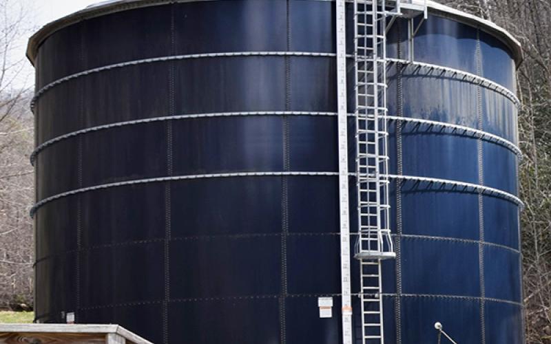 The main water tank at the Long Creek Treatment Facility can store 30 feet of water.