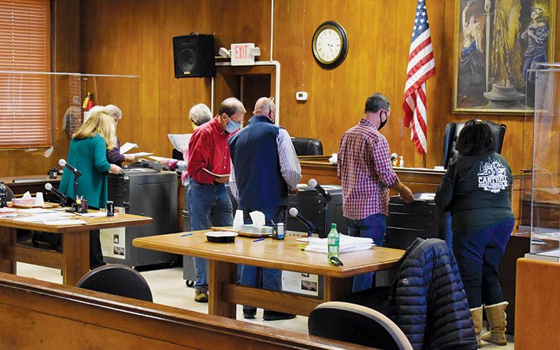 Poll workers and local Board of Elections members alike re-affirmed Graham  County’s votes for the state Supreme Court chief justice race Monday. Photo by Kevin Hensley/editor@grahamstar.com
