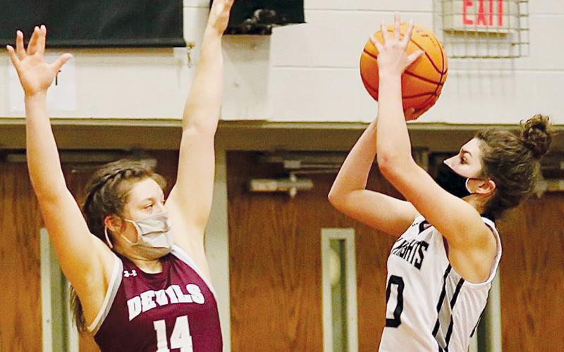 Yeika Jimenez had a team-high 16 points in the Lady Knights’ 55-38 win over Swain on Friday. Photo by Montana Buchanan/Robbinsville High School Yearbook