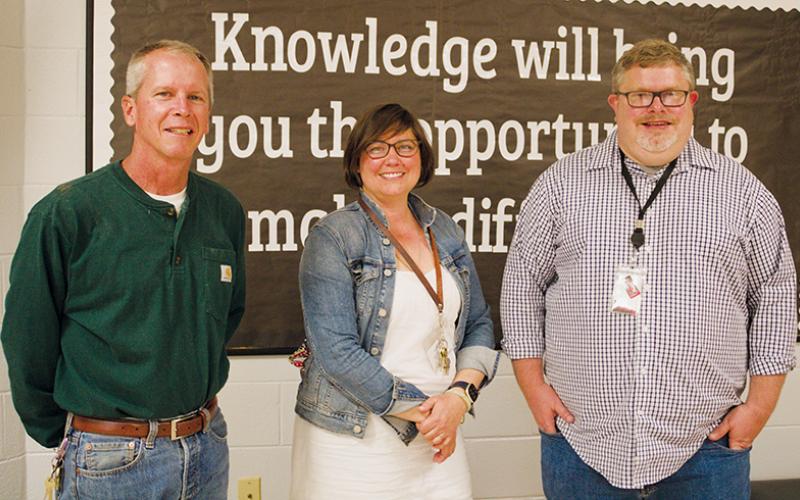 Educators Ricky Parham, Jessica Wehr and Bryan Beasley (from left) are among several local teachers who have had to adapt to the COVID-19 pandemic, while still providing a quality education – both virtually and in-person. Photo by Charlie Benton/news@grahamstar.com