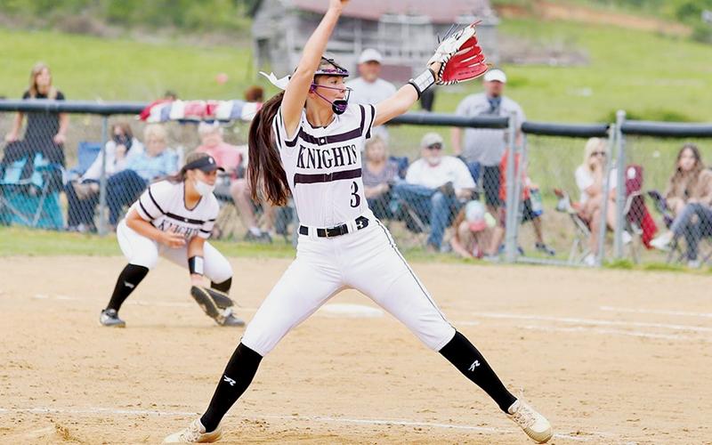 Robbinsville freshman Memory Frapp prepares to fire a pitch during April 13’s home game against Murphy. Frapp tossed a no-hitter at Rosman on Tuesday. Photo by Miranda Buchanan/Robbinsville High School Yearbook