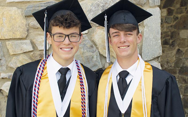 Robbinsville High School Valedictorian Dalson Jordan (left) and Salutatorian Kolby Brooks have been close friends throughout their entire school careers. Photo by Charlie Benton/news@grahamstar.com