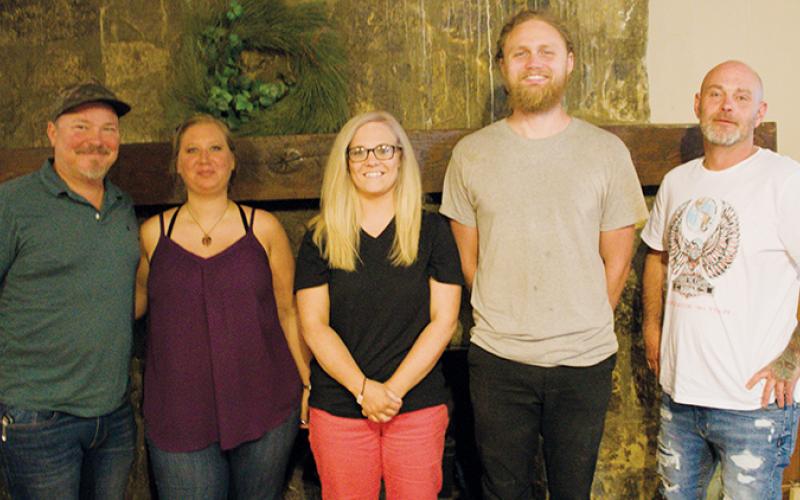Fontana Dam’s town council is back to full strength. From left are mayor Rob Hardy and councilmembers Tiffany Duke, Jordan Farley, Jon Hodgson and Jason Duke.