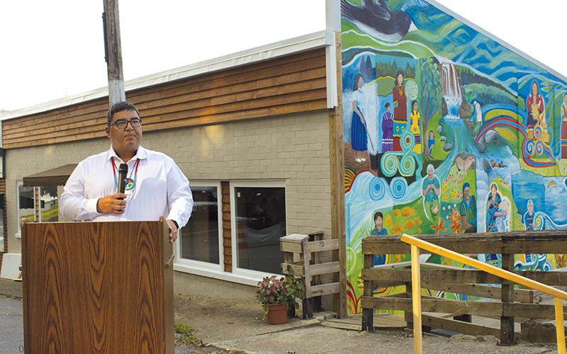 Tribal Council Chairman and Snowbird/Cherokee County Council Member Adam Wachacha speaks at the ceremony.