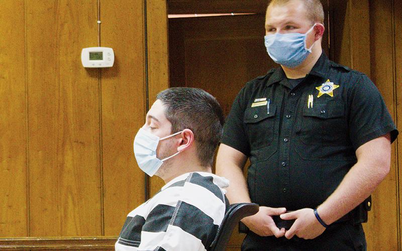 Christopher Nathaniel Rabb, 20, sits in Graham County District Court on Tuesday. Judge Kaleb Wingate granted a female victim who he allegedly assaulted and kidnapped a restraining order against him. Photos by Charlie Benton/news@grahamstar.com