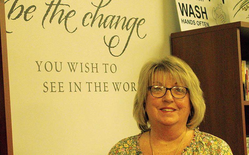 Longtime Robbinsville High School Secretary Tina Carver will serve as grand marshal of the Homecoming Parade on Oct. 1. Photo by Charlie Benton/news@grahamstar.com
