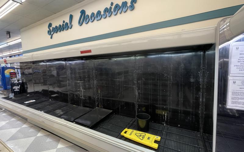 Coolers have been installed in the former greeting cards section at Ingles in Robbinsville in preparation for beer and wine sales. Photo by Randy Foster/news@grahamstar.com