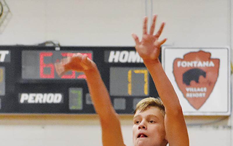 Dane Knott put up 27 points Monday at Hiwassee Dam/Ranger. Through seven games this season, the middle school Black Knight is averaging 14 points a game. Photo by Kevin Hensley/sports@grahamstar.com
