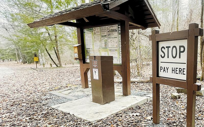An information kiosk is where campers would have paid the fee to use Cable Cove Campground near Lake Fontana, but the N.C. Forest Service confirmed Friday that the location would not open for the 2022 season. Photo by Randy Foster/news@grahamstar.com
