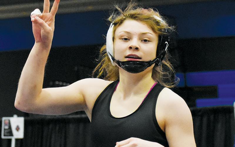 Lady Knights senior Aynsley Fink didn’t even break a sweat Saturday, as she  captured her second straight N.C. High School Athletic Association Women’s Invitational State Championship in Greensboro. Photos by Kevin Hensley/sports@grahamstar.com