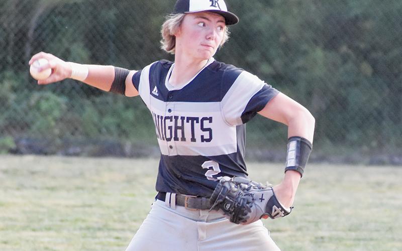 Black Knights’ second baseman Cole Patterson prepares to fire to first during June 1’s trip to Rosman. Patterson is one of three seniors returning for Robbinsville this season. Photo by Kevin Hensley/sports@grahamstar.com