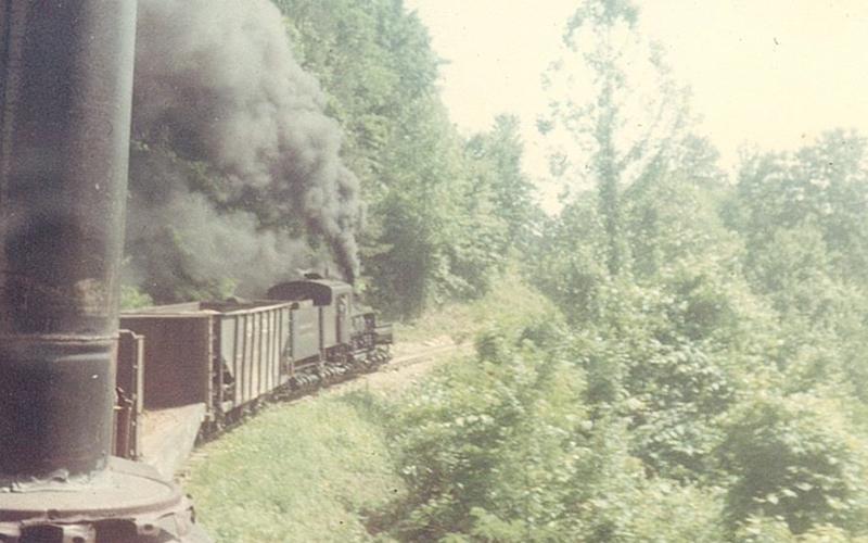 In this June 1966 photo, a Graham County Railroad Company train travels en route to Topton. Photo by Marshall McClung/The Graham Star