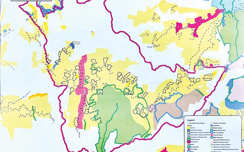A U.S. Forest Service map shows the boundaries of the Crossover Project.