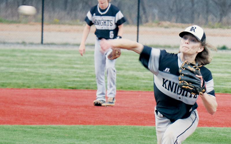 Black Knights senior Kade Garrison delivers a pitch during April 11’s road game against Brevard. Garrison tossed a complete game in Robbinsville’s 8-1 win over Andrews on Friday. Photo courtesy of Crystal White/Robbinsville High School
