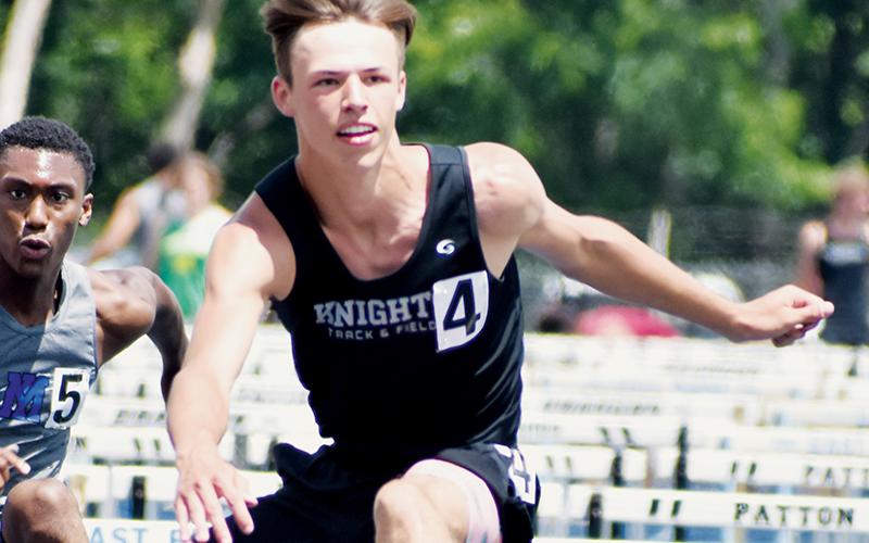 Brock Adams outpaced the competition in both the 110- and 300-meter hurdles at Saturday’s 1A Western Regional Track Meet in Connelly Springs, clinching the championship in both events. Photos by Kevin Hensley/sports@grahamstar.com
