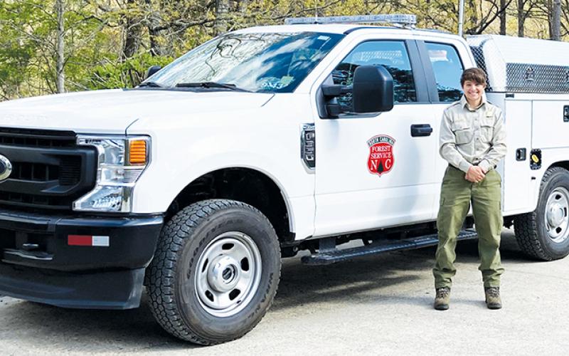 Jade Teasdale was recently named Graham County’s first-ever female “smokechaser.” Photo courtesy of Frank Cline/N.C. Forest Service