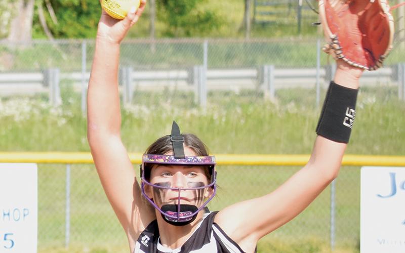 Memory Frapp – shown in action at Hiwassee Dam on May 2 – was recently named the 2022 Smoky Mountain Conference Pitcher of the Year. Photos by Kevin Hensley/sports@grahamstar.com