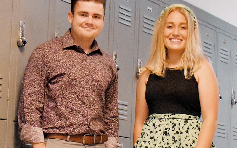 Cody Cline (left) and Sarah Gibby proudly represent the Robbinsville High School Class of 2022 as its respective valedictorian and salutatorian. Photos by Kevin Hensley/editor@grahamstar.com