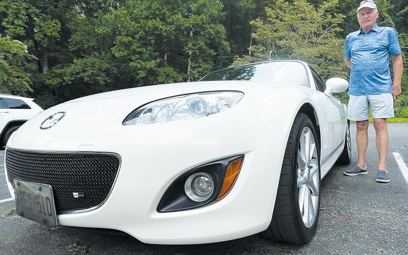 Dave Crouch of Fort Erie, Ontario, Canada, drove for three days to make it to  Fontana Village in his 2011 Miata. Photo by Randy Foster/news@grahamstar.com