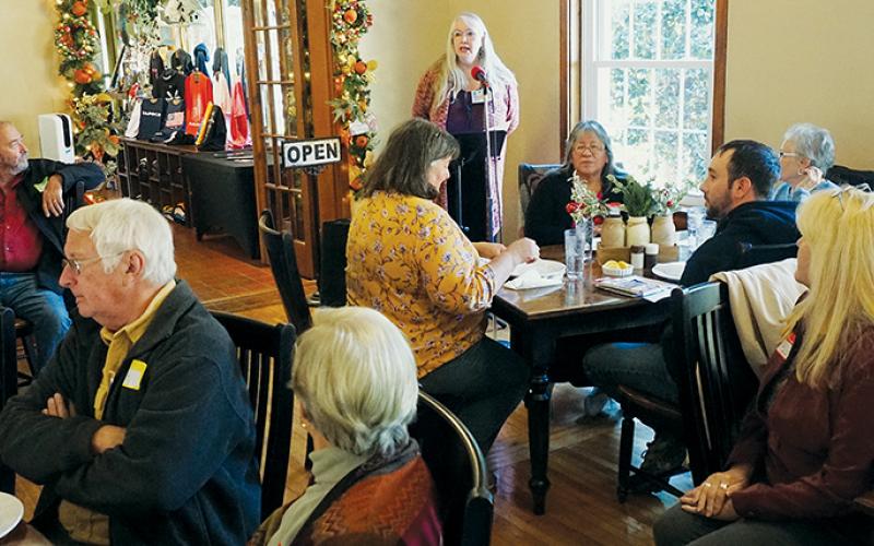 Director Michelle Shiplet addresses participants in Nov. 17’s meeting of the Graham Revitalization Economic Action Team (GREAT). Photo by Randy Foster/news@grahamstar.com