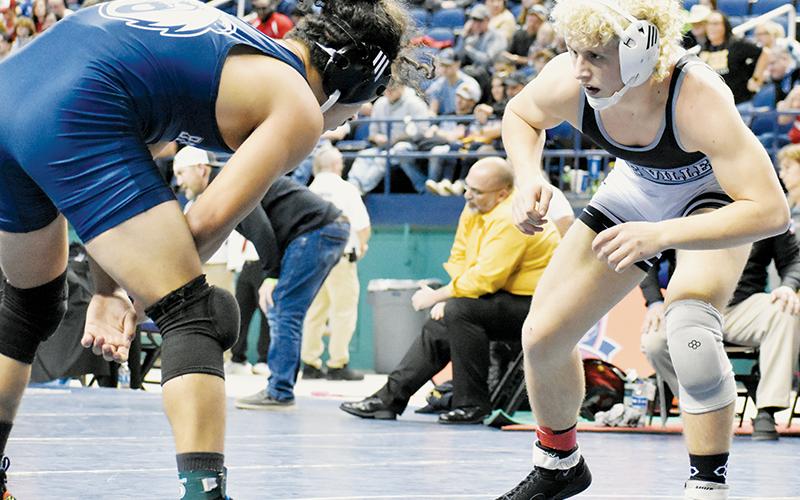 Robbinsville senior Turner Jackson wrestled a  methodical, defensive bout against Bradford  Preparatory Academy’s Suhaib Hatamleh on Saturday, but ultimately fell in the 160-pound state finals.