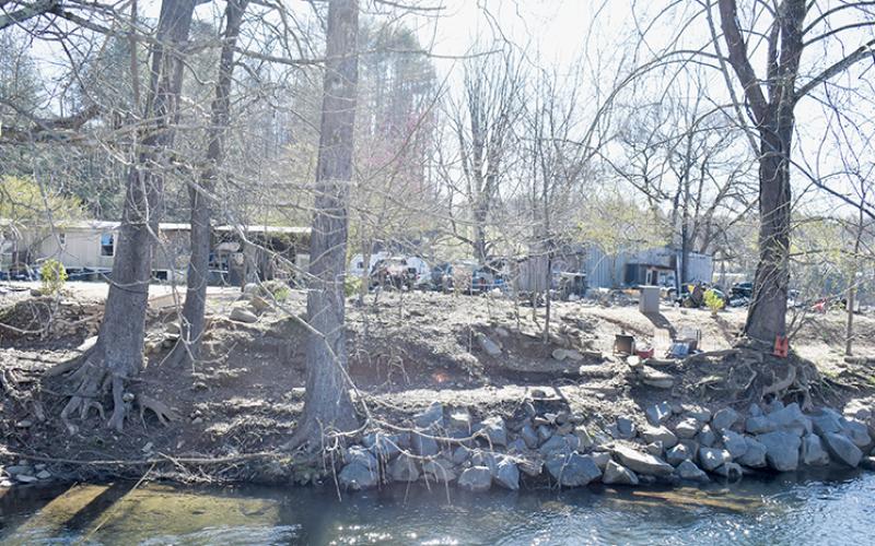 Through a court order, this property at 349 Five Points Road in Robbinsville has been earmarked with a “nuisance abatement.” It is believed to be the first such instance of the ruling in Graham County history. Photo by Kevin Hensley/editor@grahamstar.com