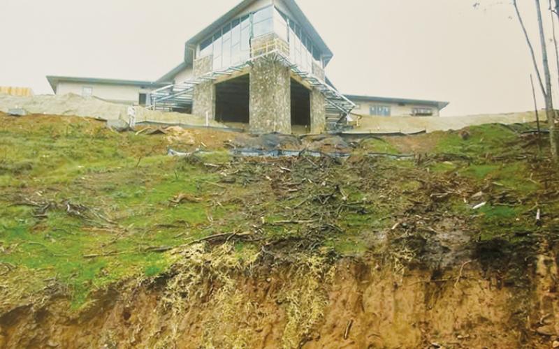 A Nov. 3, 2017 image shows what the Wilkey’s believe to be the origin of their problem: earth-moving operations during construction of a substance-abuse facility on Cornsilk Branch Road.