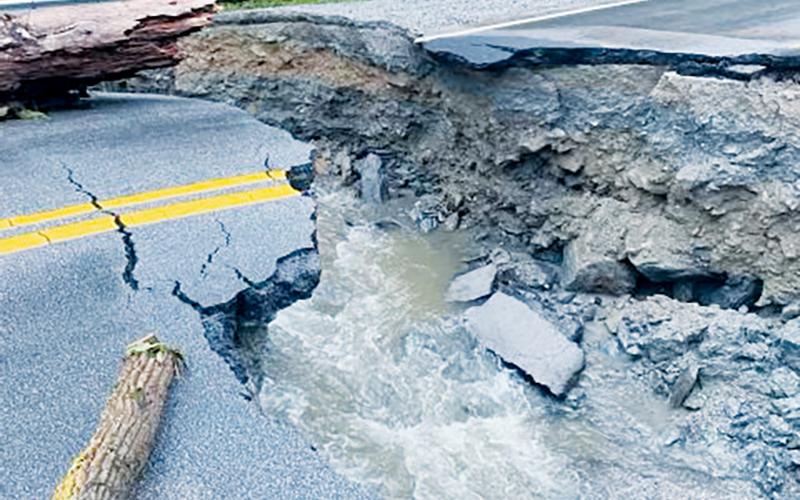 The recent surge in rainfall across the area has inflicted costly damage. Trees and power lines were downed as part of a Saturday thunderstorm; another heavy outpour late-Monday resulted in a section of the Cherohala Skyway at Tennessee mile marker 4.5 being washed away.