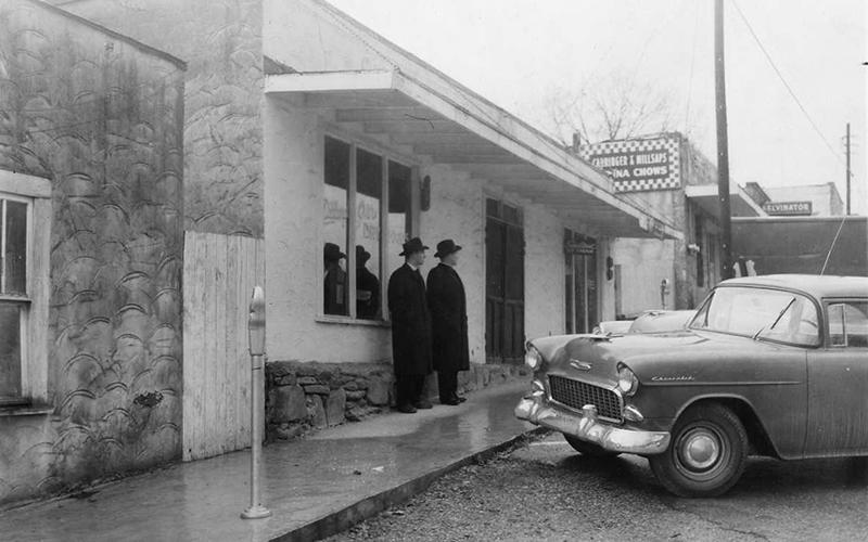 A shot of downtown Robbinsville in the 1950s, during the era where a Catholic Church was first established in Graham County. Photo courtesy of Lucy Putnam