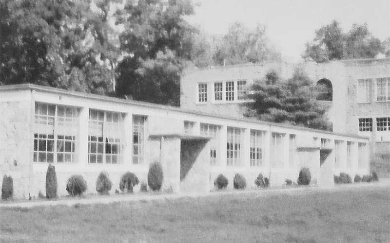 The old Robbinsville Elementary School was a two-story structure, centered around a 250-seat auditorium.